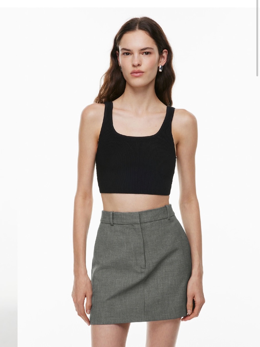 Sculpt Knit Squareneck Cropped Tank